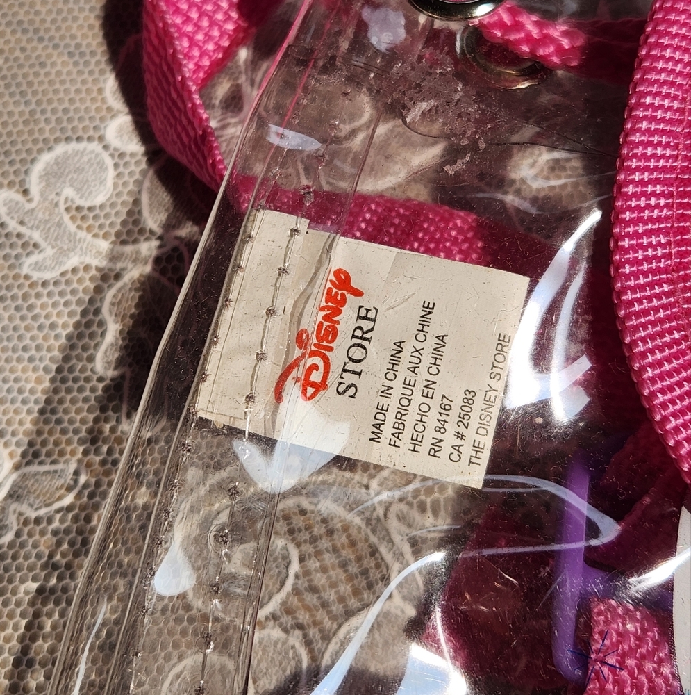 VINTAGE DISNEY PRINCESS Clear Plastic Small Backpack/Bag/Purse - Picture 10 of 10